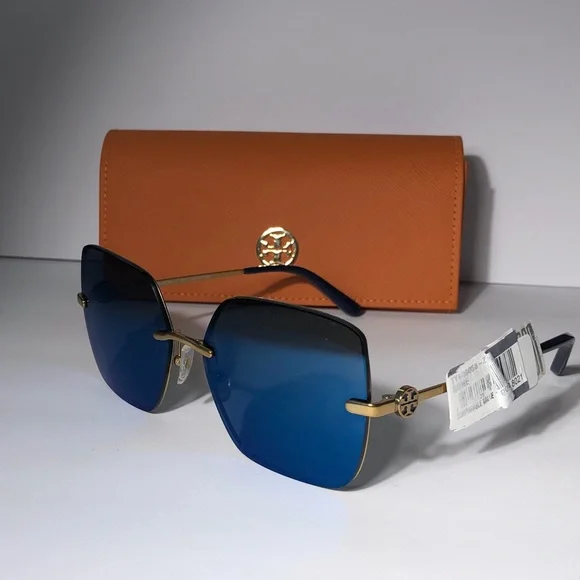 New Authentic Tory Burch TY6080 Blue Sunglasses with Orange Case New Authentic Tory Burch TY6080 Blue Sunglasses with Orange Case main image 2